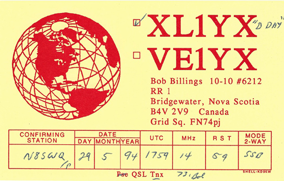 XL1YX D-Day 50th Anniversary QSL Card Front